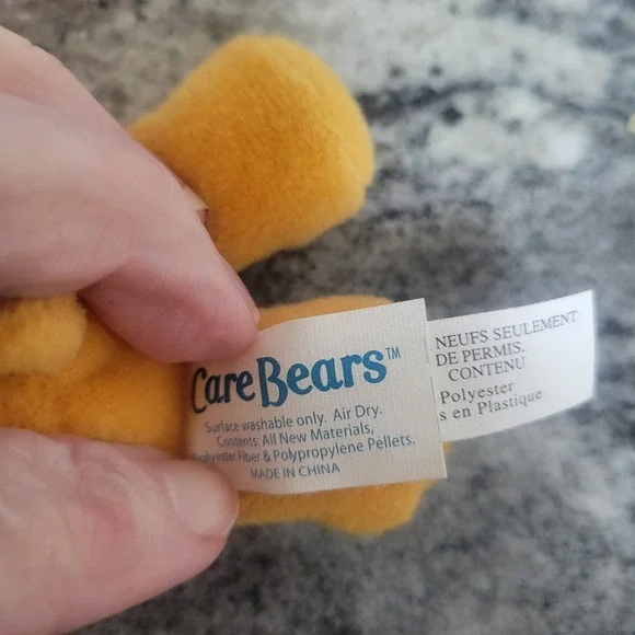 RARE 2002 Care Bears Tenderheart BEAR Plush Key Clip Keychain w/ Original Tag 5" - Picture 2 of 4